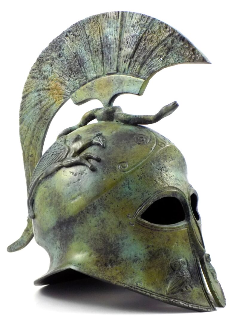 Helmet of Goddess Athena – Greek bronze art